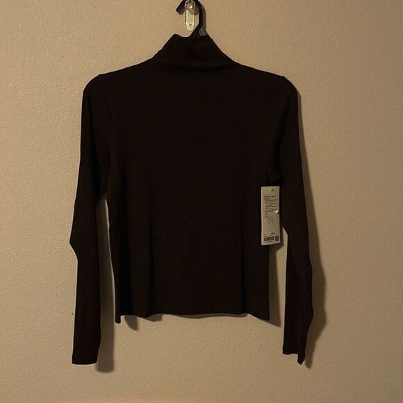 lululemon athletica Tops - Lululemon Ribbed Wool-Blend Turtleneck in Espresso NWT Sz 12